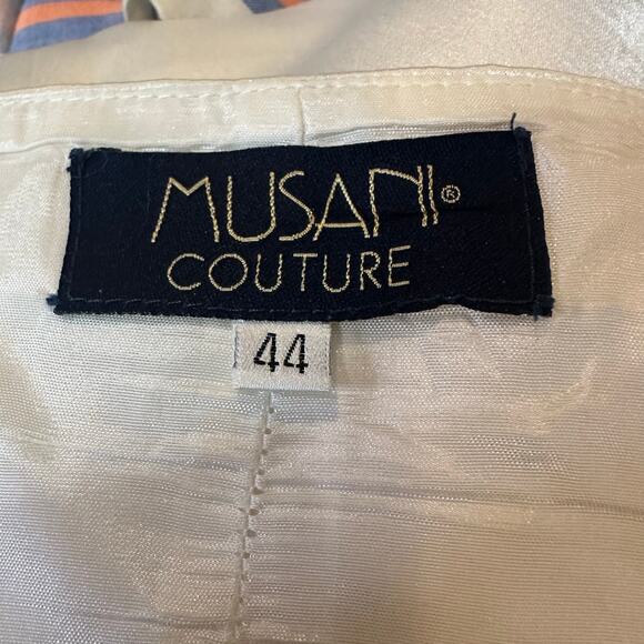 Musani Couture Women's White Designer Satin Tank Shell sz 44=L - Picture 4 of 6